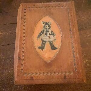 Antique Primitive Wooden Box 6x8